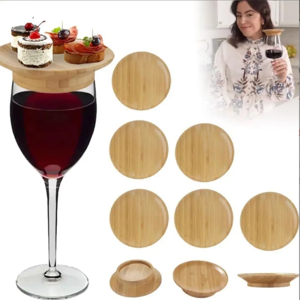 1/2/4/6/10 pz bicchiere da vino in legno salumi Topper facilmente pulito a tenuta stagna salumi Board Toppers fatti a mano