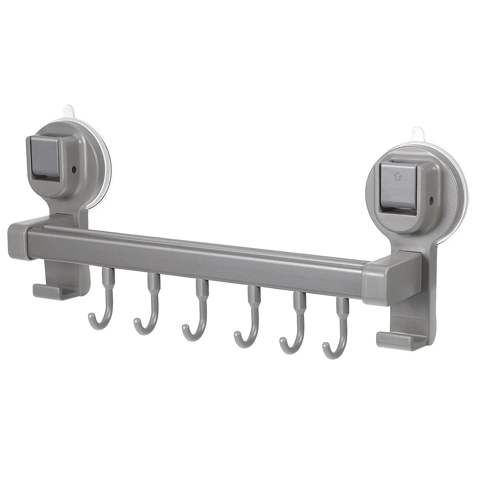Kitchen Suction Cup Storage Rack Heavy Duty Wall Mounted Hooks Bathroom Multipurpose Shelf Organizer for Towels Kitchen Utensils
