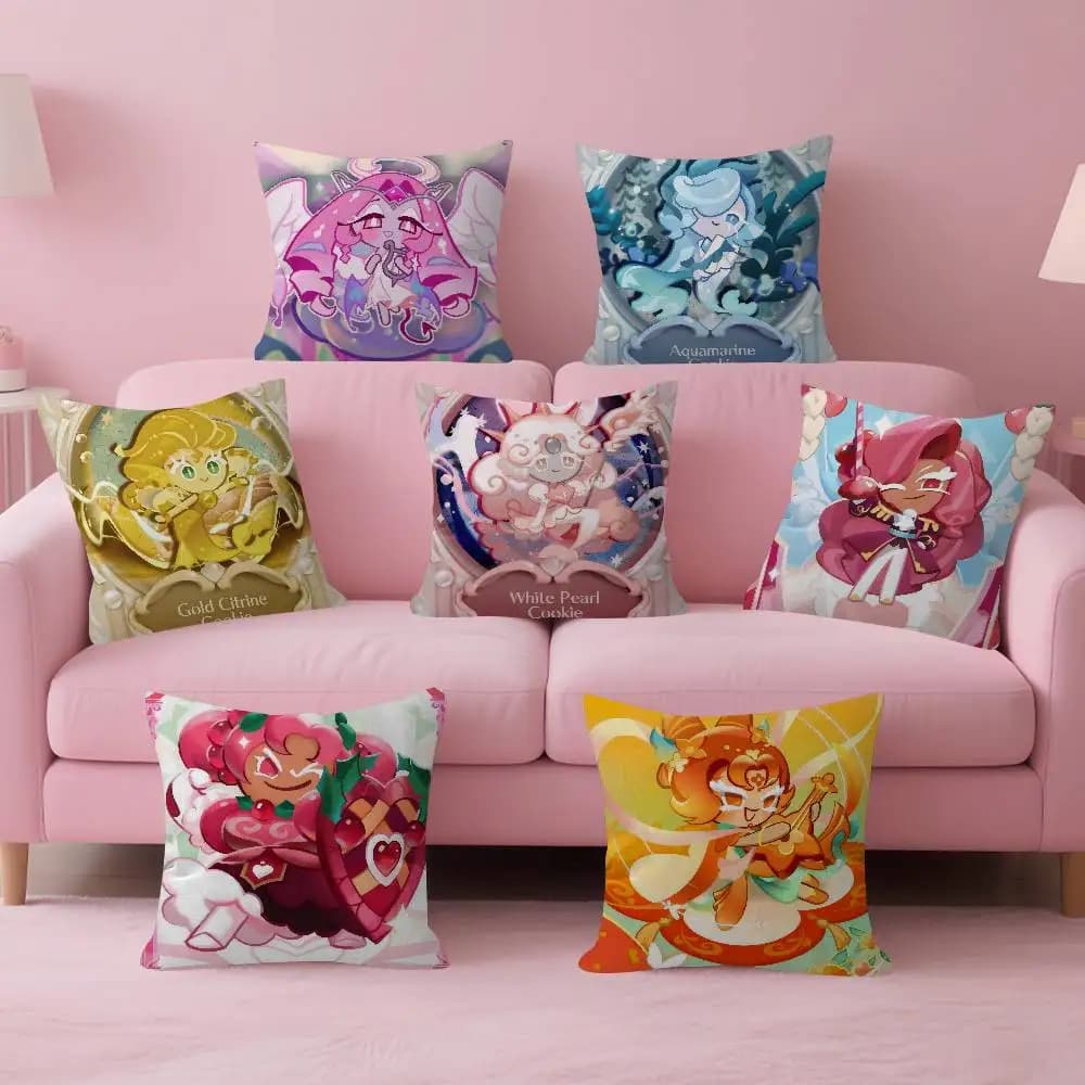 Fodera per cuscino decorativa a tema Game C-Cookie Run Kingdom, ideale come regalo per camera da letto, casa, divano, sedia o poltrona