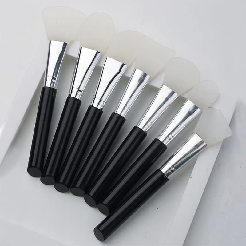 7pcs Silicone Facial Mask Brush Face Skin Care Soft-headed DIY Mud Film Adjusting Brush Inclined Tail Apply Face Beauty Tools