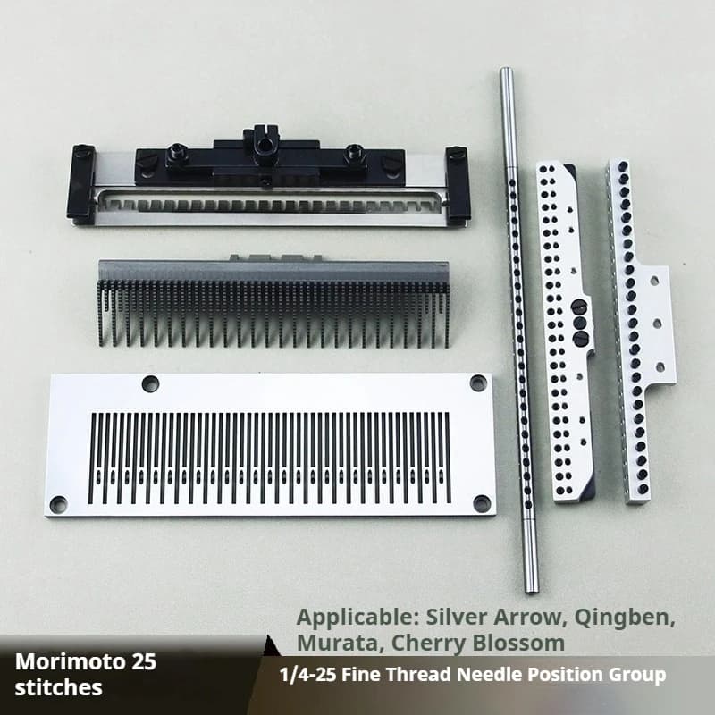 Set di arricciatura Kansai 25 aghi 0,6 mm 1425P con piastra smocking e piedino - Argento Freccia/Qingben/Baihui Fit