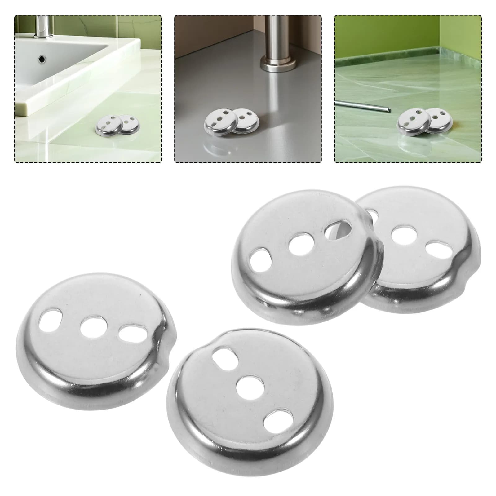 4Pcs Towel Bar Mounting Bracket Base Plate Stainless Steel Round Wall Mount 36.5mm Replacement Towel Rack Anchor Plate Bathroom