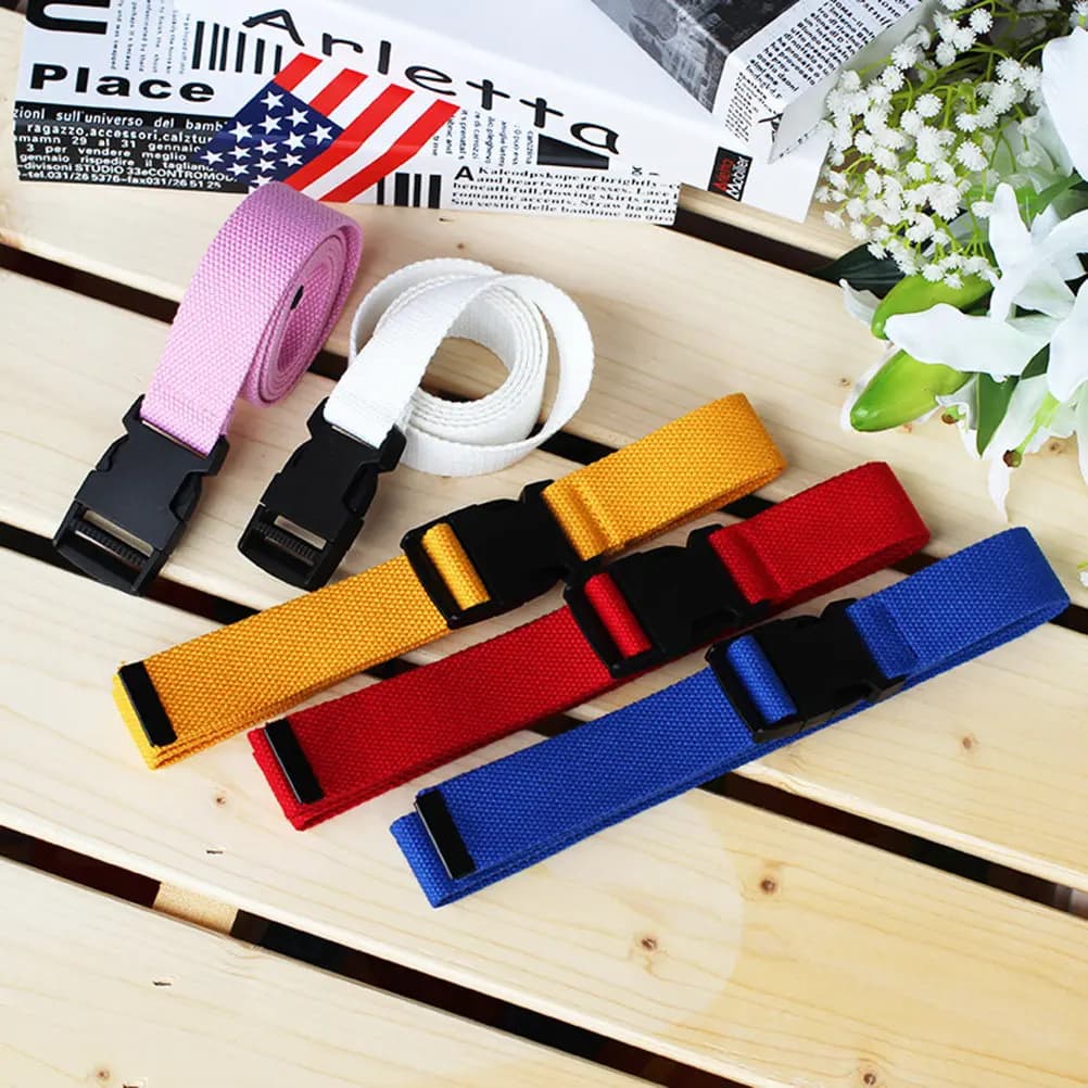 2Pcs Simple Canvas Waist Belt Plastic Buckle Sturdy Breathable Comfortable Adjustable Unisex Casual Belt for Jeans Streetwear
