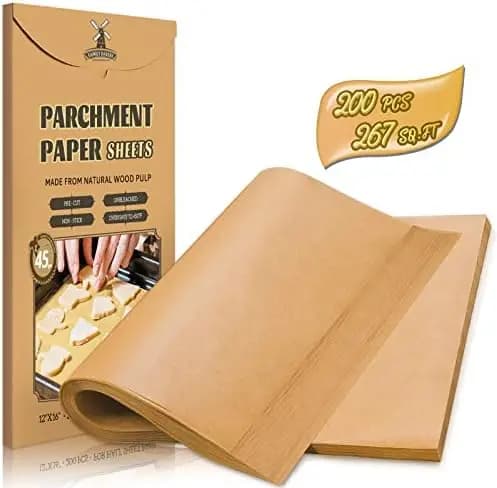 200 Paper sheets Oven 12x16 Inches - Non-stick, Non-white, for cooking, Air fryer, Grill