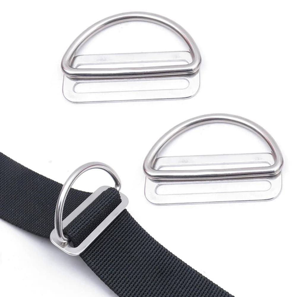 1/2 pair Scuba Diving D Ring Buckle Stainless Steel Feeder Belt Keeper Water Sports Swimming Accessories Belt Keeper