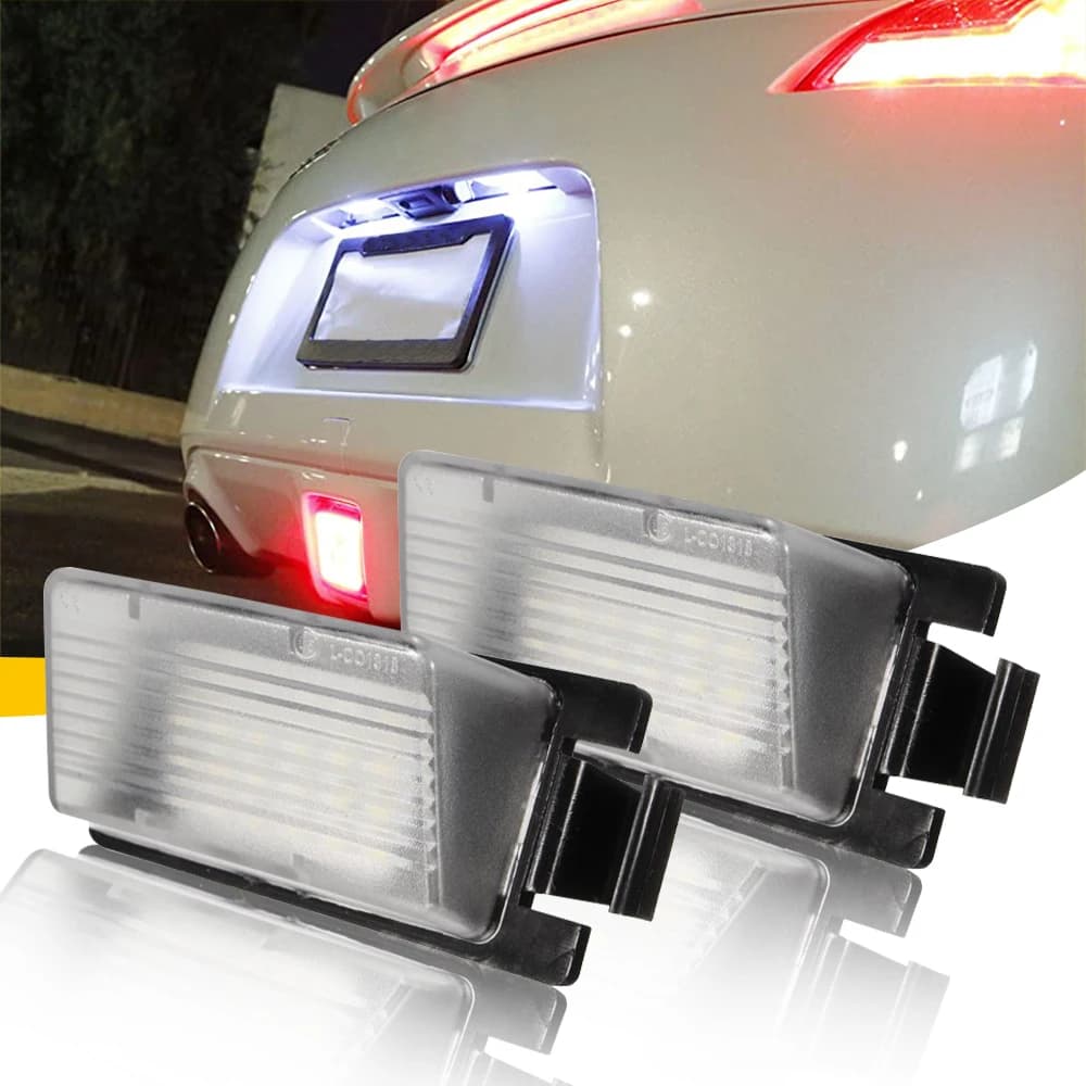 2 pezzi Auto LED illuminazione targa 6000K bianco per 2009-2012 NISSAN Sentra Cube GT-R Leaf Q60 350Z 370Z Versa G25 G35