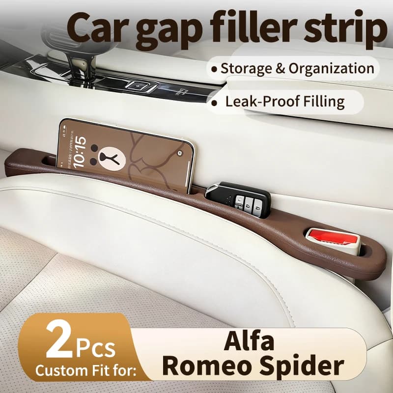 Auto seat leak proof strip for Alfa Romeo Spider，Auto Interior Gap Filler 2 Pack, Custom Fit Crevice Storage Pocket