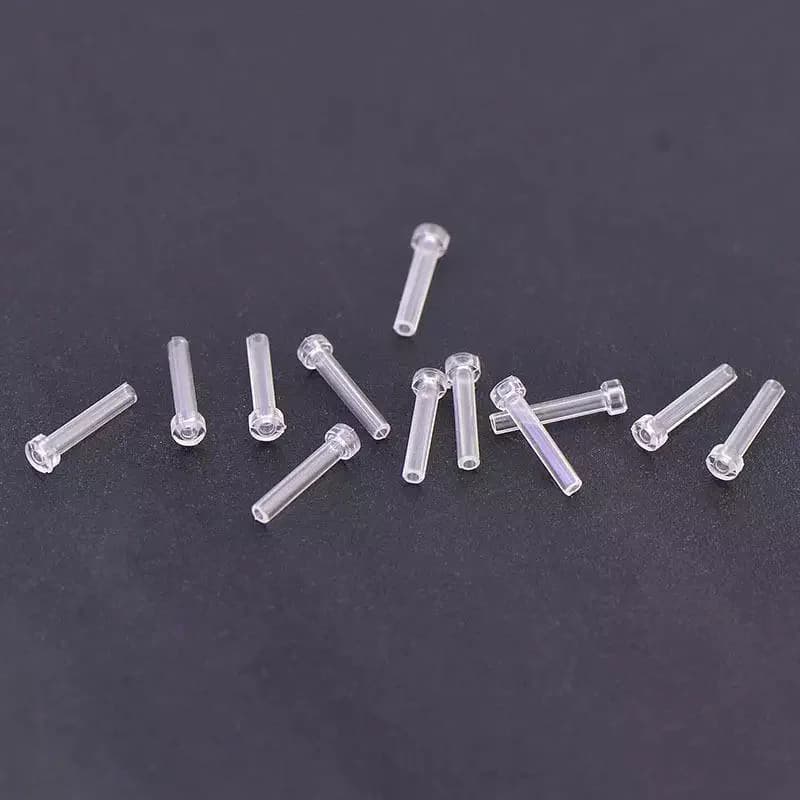 10 Pcs Prevent Allergy Resin Ear Cannula Sleeves Invisible Transparent Earring Backs for Daily DIY Ear Jewelry Production