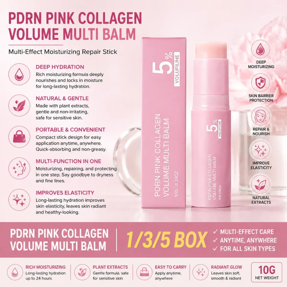 1/3/5 BOX 5% Volufiline PDRN Pink Collagen Volume Multi Balm Stick Hydrating Firming Repair Balm Brighten Cream