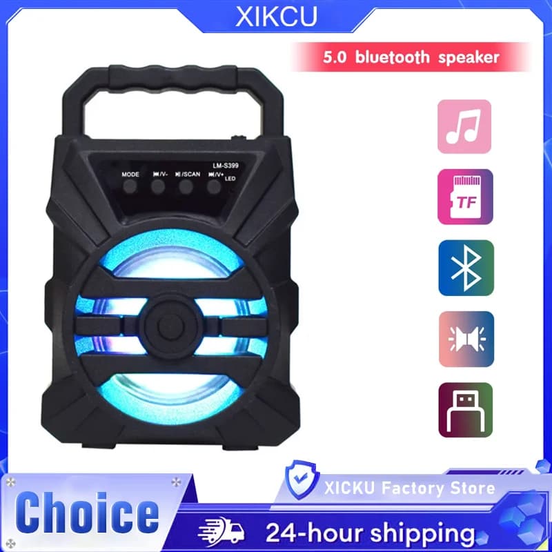 500mAh Bluetooth speaker Sound box high power bluetooth speakers TF Udisk karaoke handheld sound subwoofers for dancing