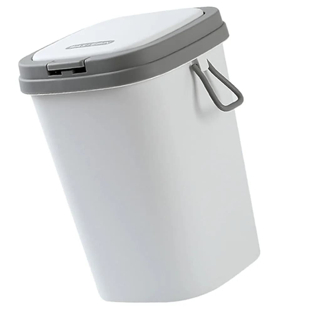 Cestino per Rifiuti Compatto con Coperchio, Stile Nordico, in Plastica, per Cucina, Camera da Letto e Bagno