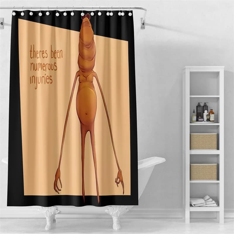 Gaslight Gatekeep Girlboss Marcus the Worm Funny Meme Set di tende da doccia con occhielli e ganci per l'arredamento del bagno