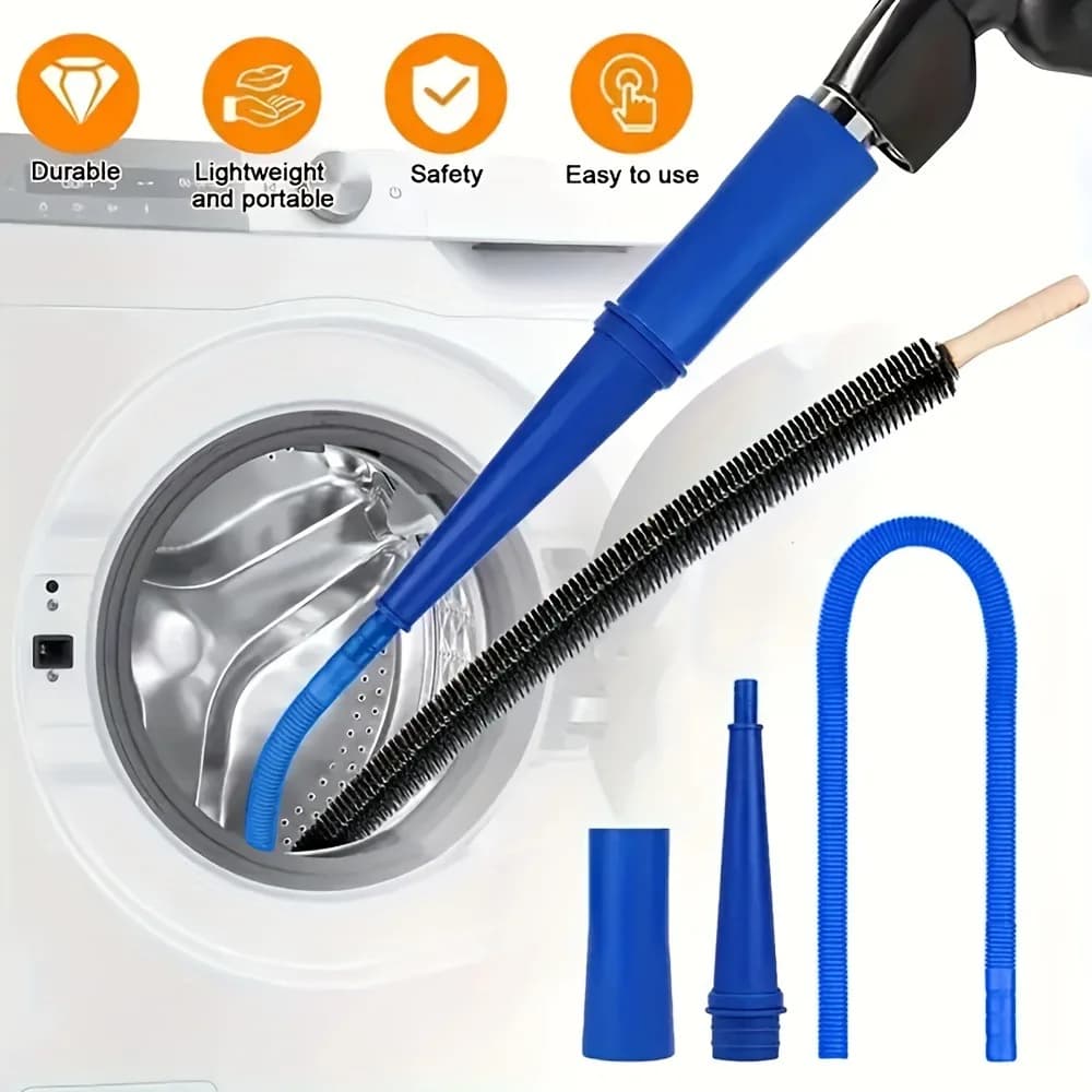 Dryer Vent Cleaning Kit Vacuum Extension Hose Long Flexible Brush For Efficient Duct Exhaust Ventilation System Maintenance
