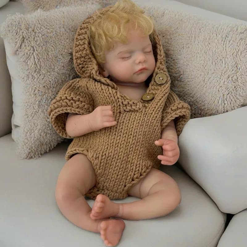 18 pollici Bocca Aperta Ragazza Sam Full Body Solido Silicone Reborn Baby Doll Con Capelli Radicati Bambola Giocattolo Boneca Reborn Corpo De Silicone