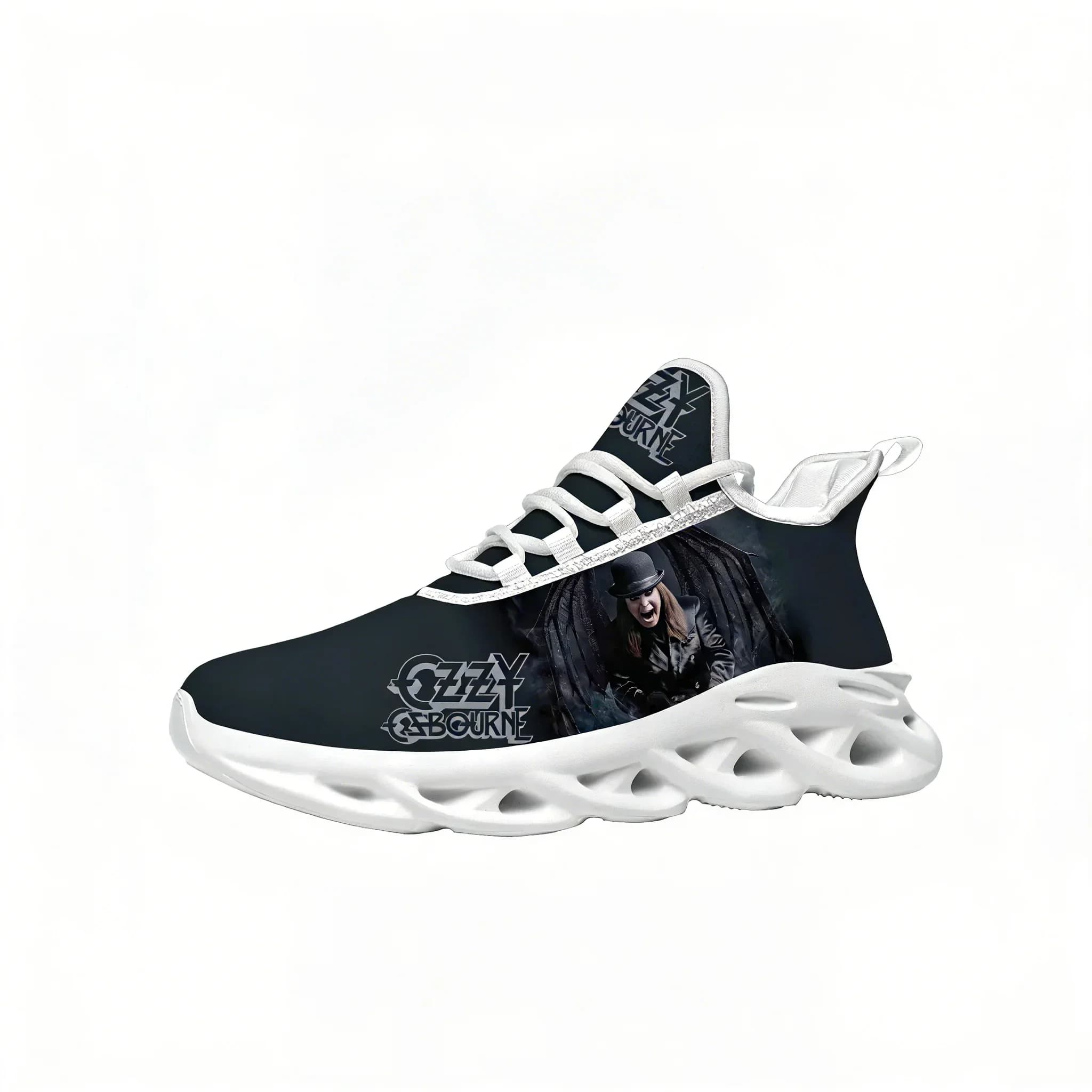 Ozzy Osbourne Rock Singer Sneakers sportive da uomo e da donna, scarpe da corsa, sneaker con lacci, calzature in rete, scarpe su misura, bianche