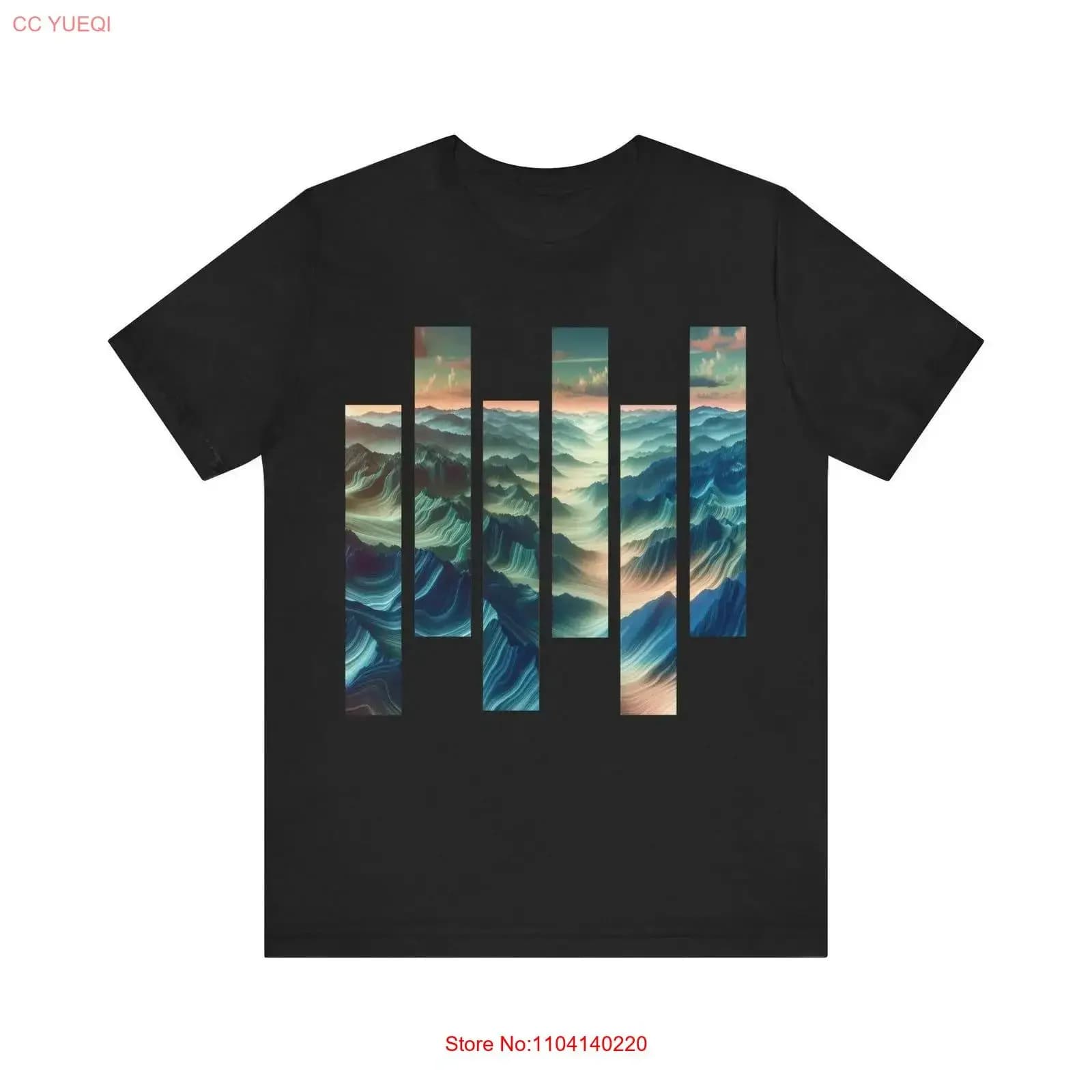 Onde di montagna in strati pastello T-shirt in jersey vintage lavato abiti firmati di moda Leggermente versatile Traspirante allungato
