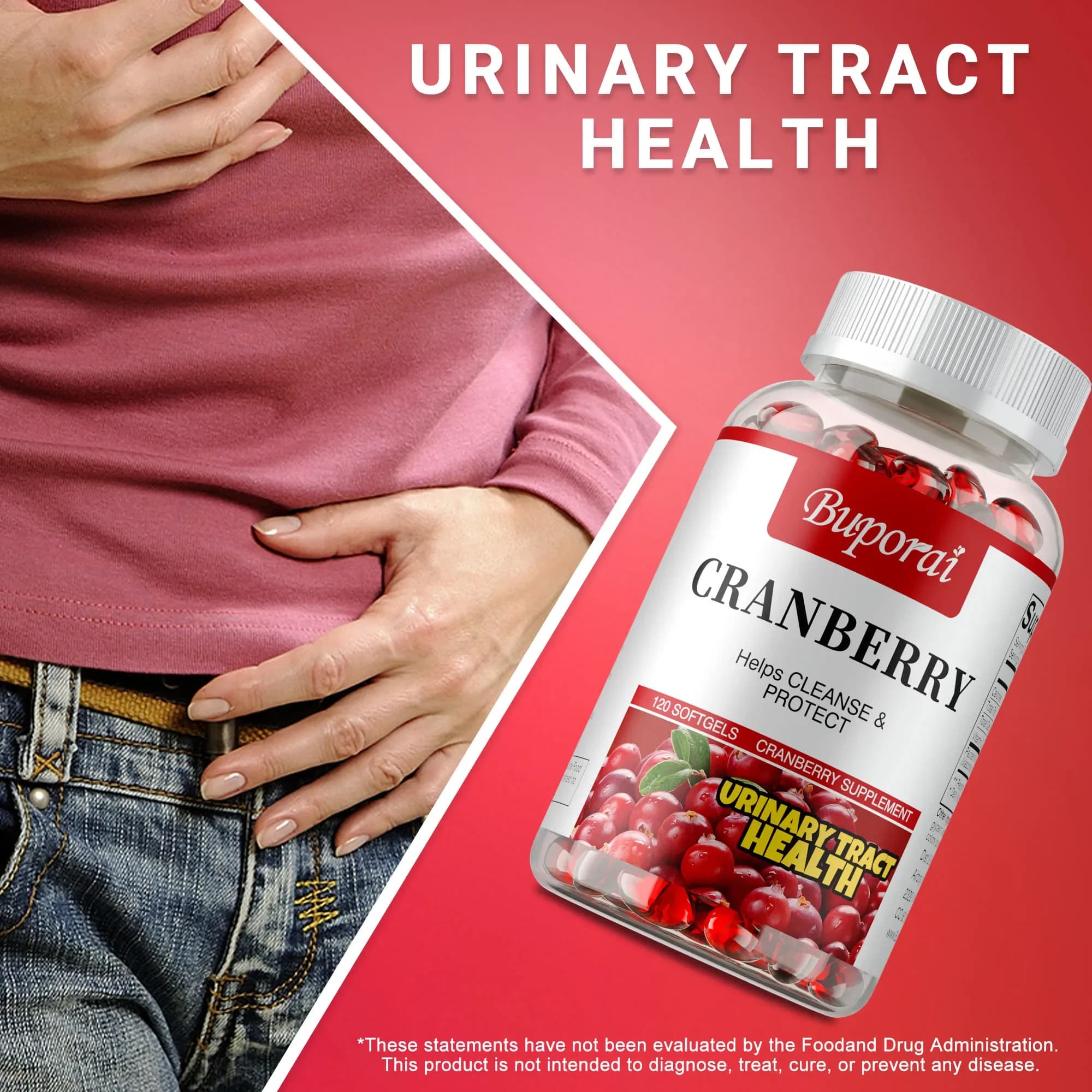 Red blueberry capsules: antioxidant, kidney cleaning, reduces dark spots, supports the health of urinary tract and bladder, increases immunity