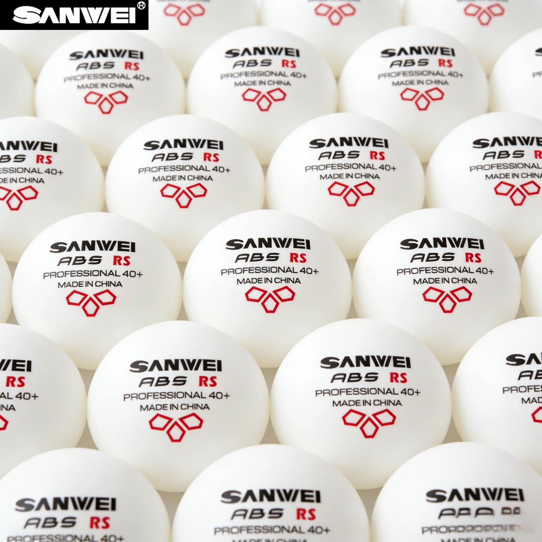 Originale SANWEI ABS Nuovo Materiale 40+ Palline da Ping Pong 50/100PCS Palline da Ping Pong Professionali Per L'allenamento Palline da Ping Pong
