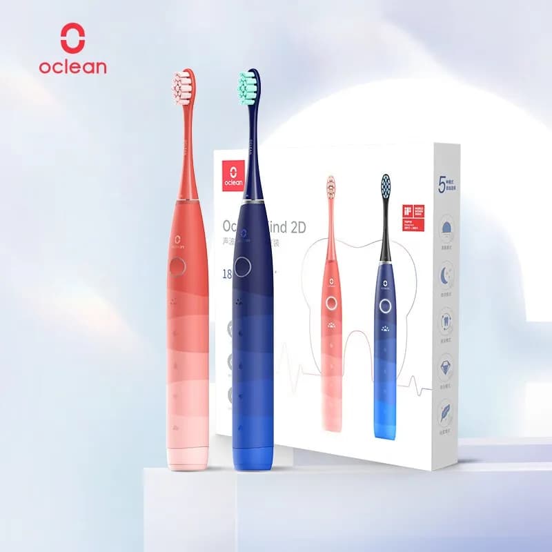 Pair of electric toothbrush for adults, OCLEAN 150 days battery life Sonic electric toothbrush 5 modes IPX7 Waterproof Find 2D