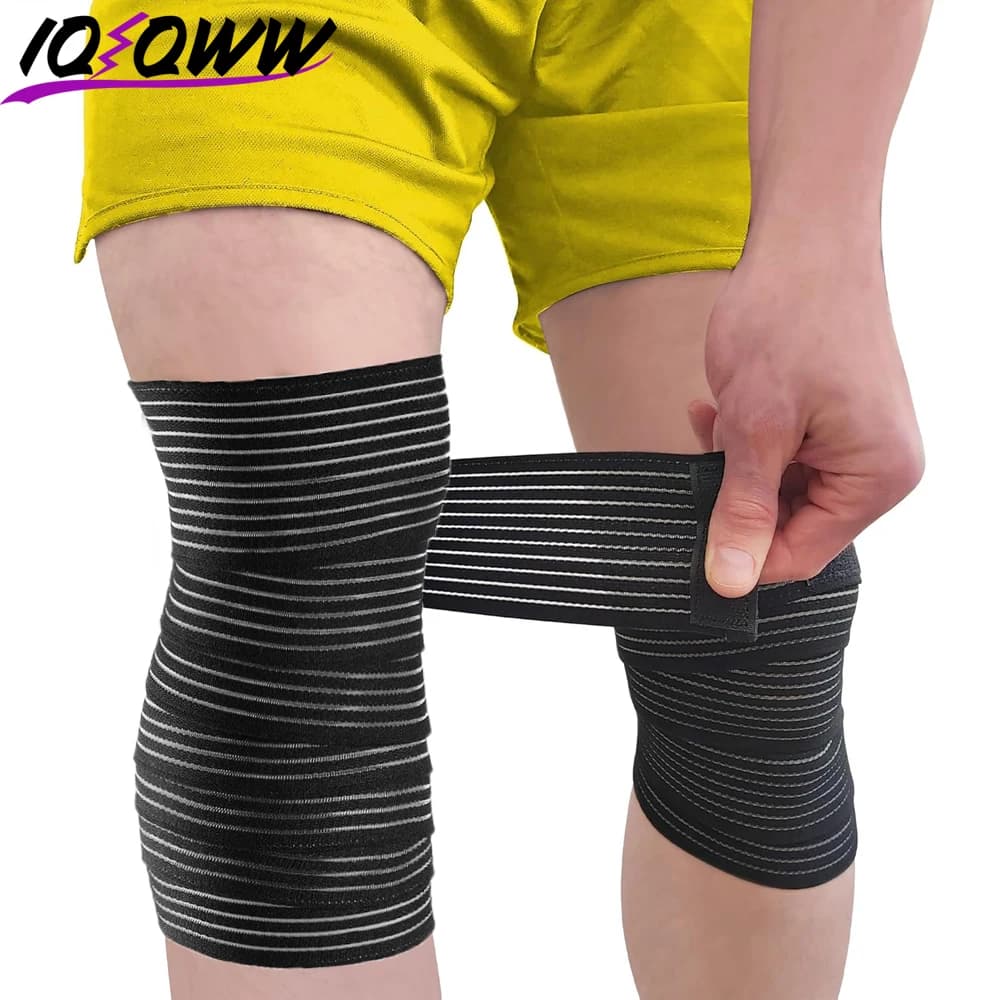 1PC Sport Bende elastiche per ginocchio a compressione Cinghie fitness per palestra Sollevamento pesi Squat Fasce per allenamento a compressione delle gambe