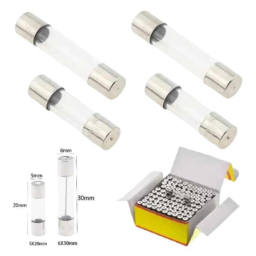 Tubo fusibile in vetro 5x20mm 6x30mm Fusione rapida 250V 0,1A 0,2A 0,5A 1A 2A 3A 4A 5A 6A 7A 8A 10A 12A 15A 20A 30A
