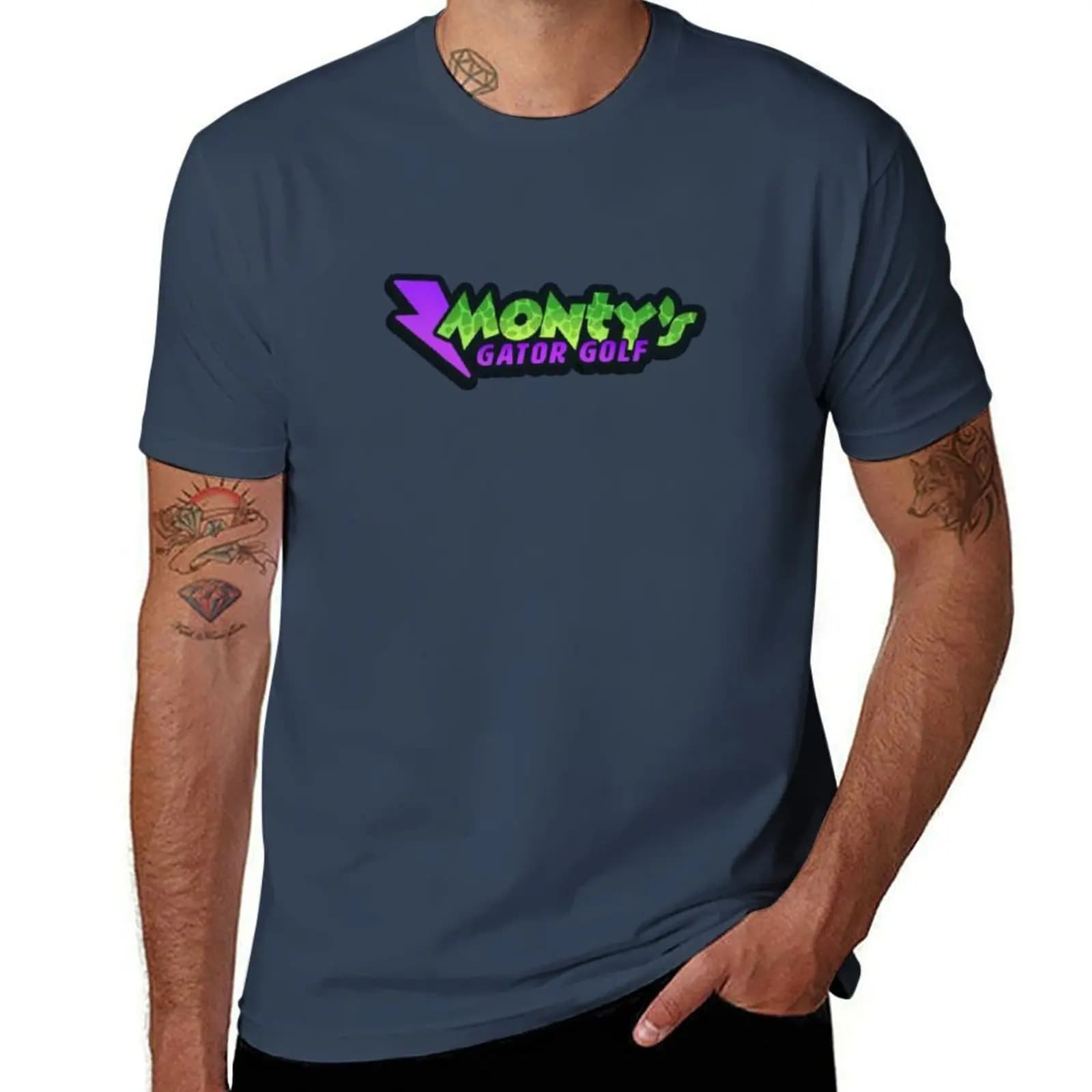 T-shirt Monty's Gator Golf, camicia casual alla moda a maniche corte