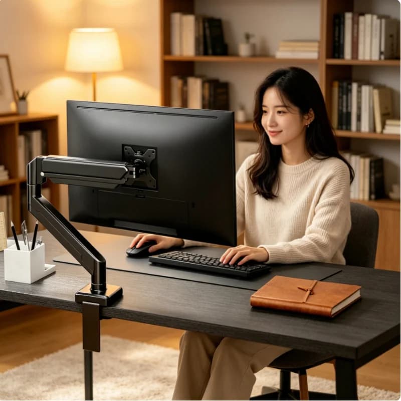 Supporto Universale per Monitor da 32 Pollici, 19,8 Libbre, Regolabile, Montaggio su Scrivania per Schermo Singolo, Staffa per Computer da Casa e Ufficio
