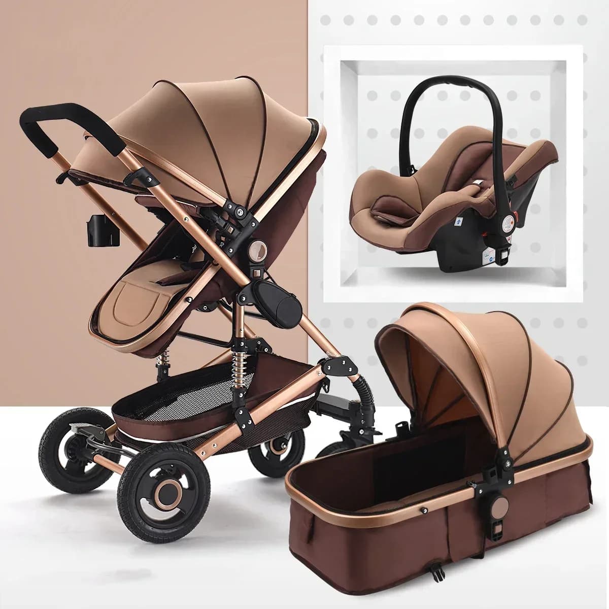 Passeggino 3in1 Paesaggio alto carrozzina portatile passeggino multifunzionale Carrozzina neonato double face modello 739
