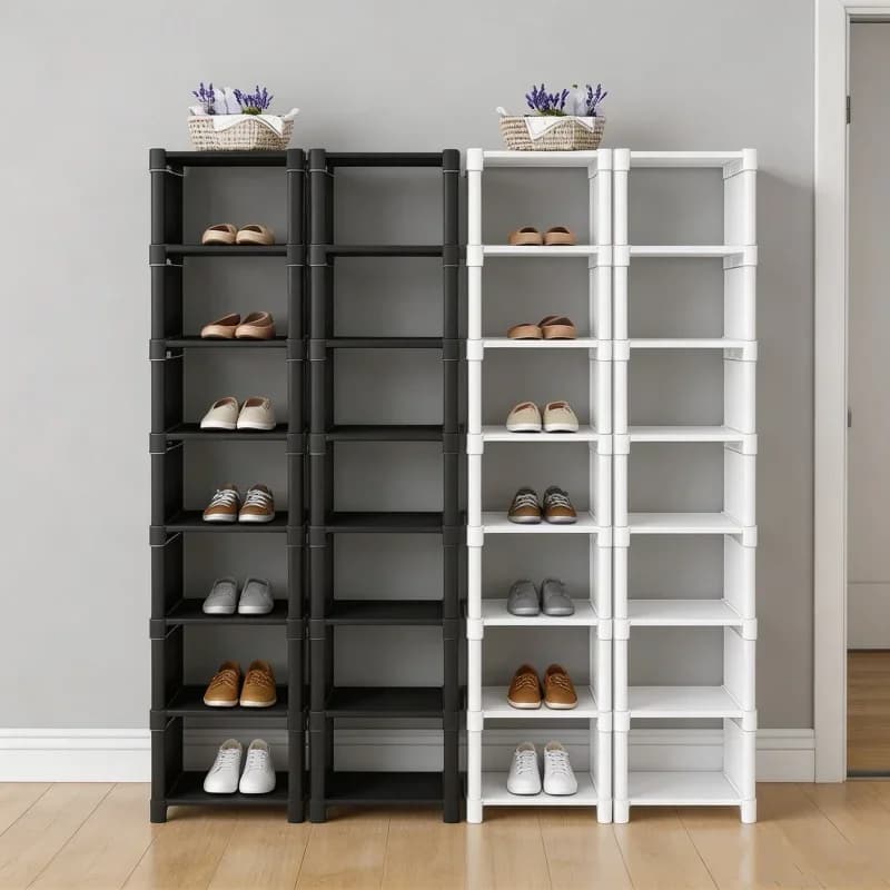 Multi Tier Metal Shoe Storage Rack Dustproof Space Saving Structure Home Entryway Bedroom Dorm Daily Shoes Arrangement Organizer