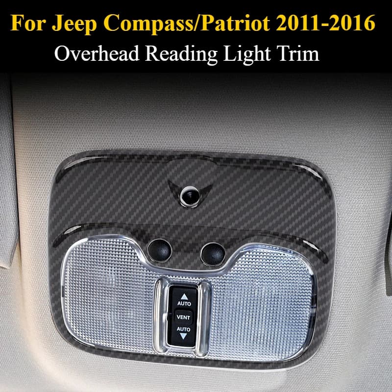 For Jeep Compass/Patriot 2011-2016: Overhead Reading Light Trim - 3M Adhesive, No Tools & OEM Look
