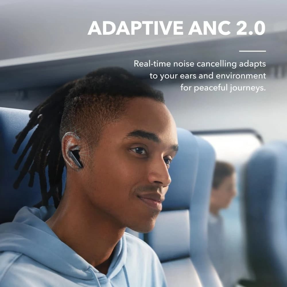 Auricolari Wireless con Riduzione del Rumore del 98,5% ANC Adattivo Audio Hi-Res Batteria da 50 Ore