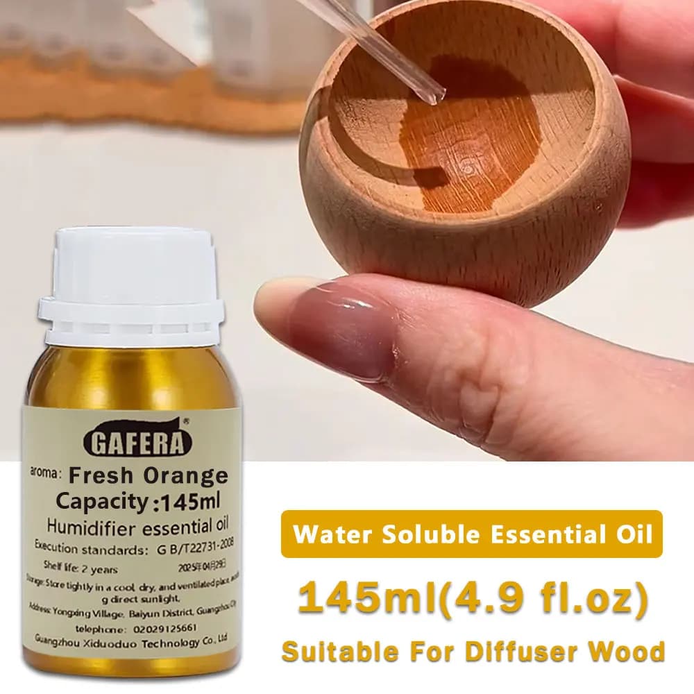 GAFERA 145ml (4.9 fl.oz) Oli Essenziali Freschi di Arancia/Pera Inglese/Freesia/Era Glaciale - Per Diffusore, Legno, Umidificatore e Pietra Aromatica