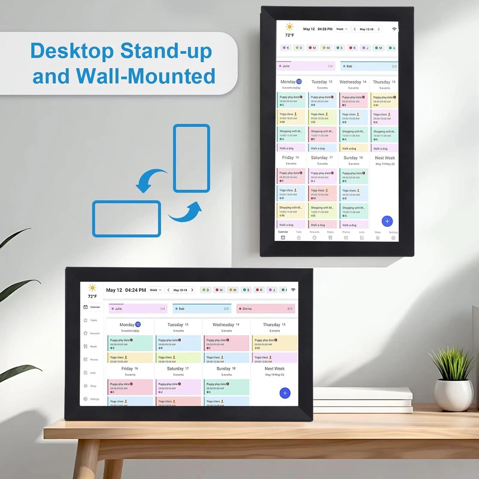 Calendario Digitale Smart WiFi 1080P HD con Display Interattivo Touchscreen da 15,6 Pollici, Pianificatore da Parete con APP e Memoria 32G