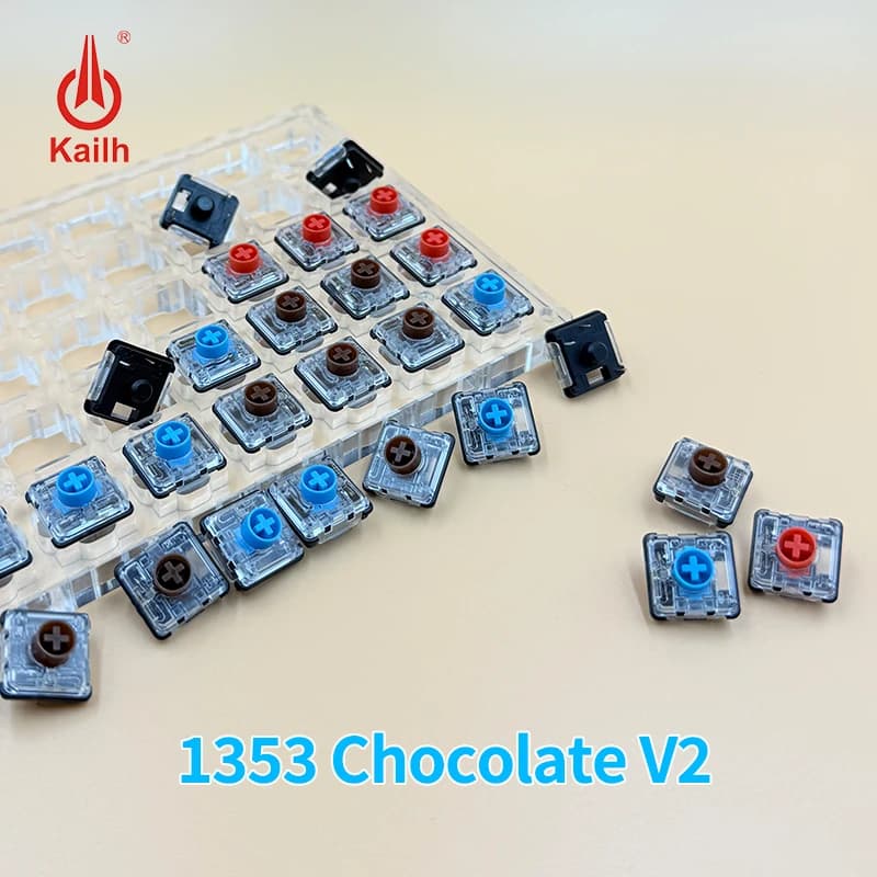 Kailh Choc V2 Interruttore a basso profilo 1353 Chocolate V2 Interruttori per tastiera meccanica Personalizzato FAI DA TE Clicky Tattile Lineare Blu Rosso Marrone