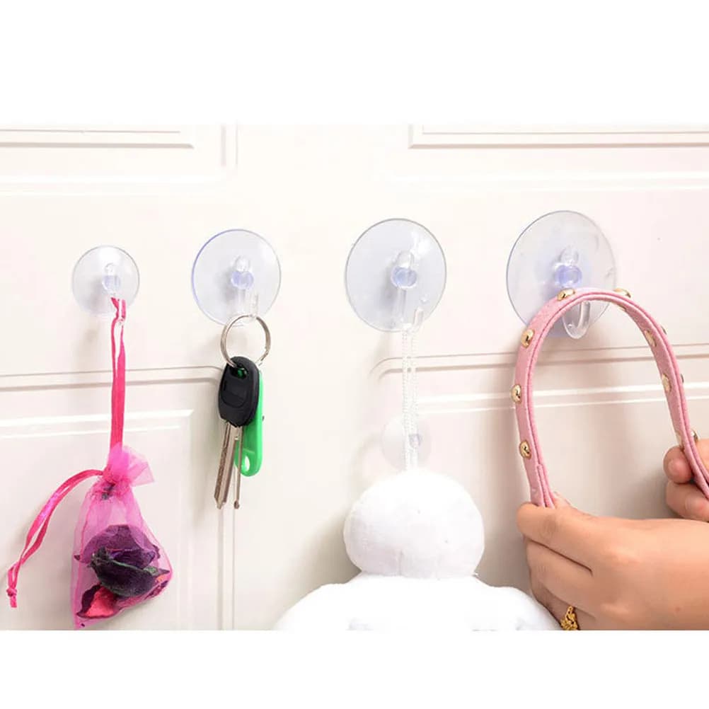 24Pcs Premium Silicone Suction Cup Hooks Strong Adhesive Wall Hangers for Kitchen Bathroom Home Towels Coats Hats Umbrellas