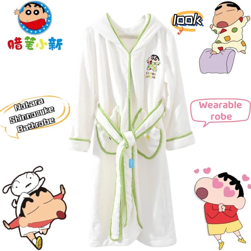New Crayon Shin-chan Nohara Shinnosuke creative cartoon long absorbent bathrobe custom peripheral anime wearable gift dress