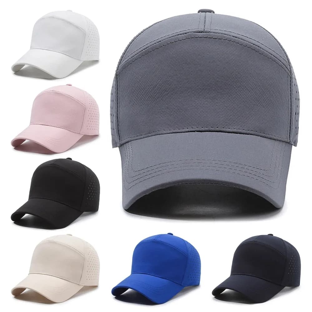 Cappellino da Baseball Regolabile in Rete, Traspirante, Tinta Unita, ad Asciugatura Rapida, Unisex