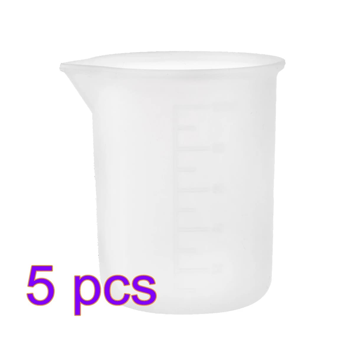 5 pezzi trasparenti 100 ml misurino in silicone con scala torta per uso alimentare fare tazze di separazione candela fai da te resina epossidica strumenti misti
