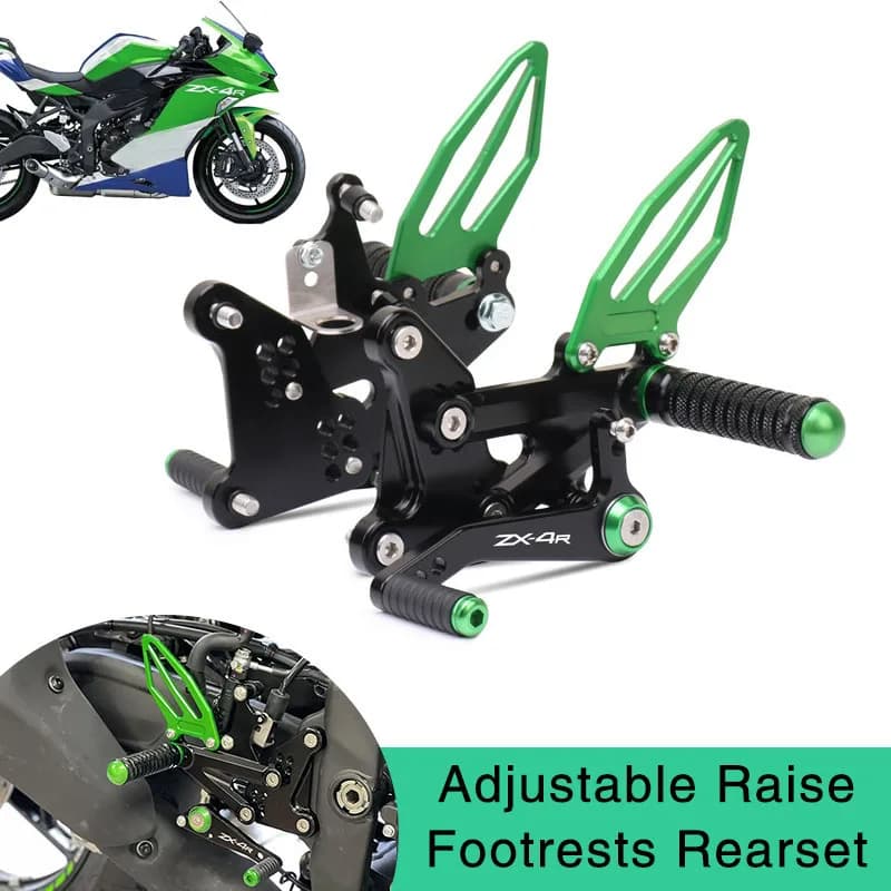 Accessori moto CNC Set posteriore regolabile Pedane poggiapiedi Poggiapiedi per ZX-4R ZX-4RR ZX4R ZX4RR