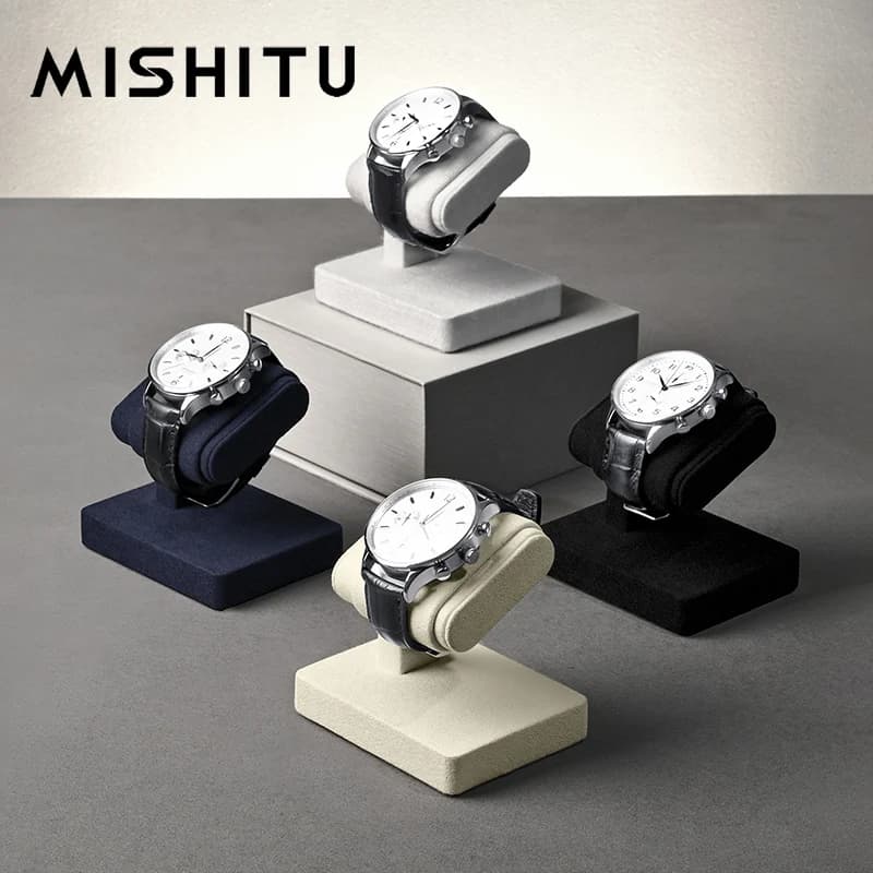 MISHITU High End Wrist Watch Display Rack Microfiber Watch Bracelet Counter Display Jewelry Display Props Watch Storage Rack