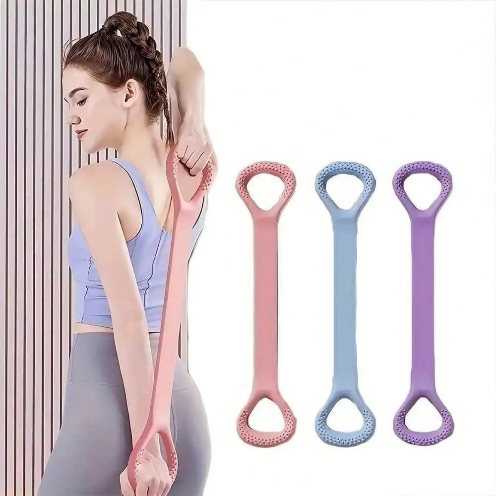 Fascia Elastica a Forma di 8 per Allenamento di Braccia, Spalle, Schiena e Gambe, Attrezzatura Portatile per Yoga e Pilates a Casa o in Ufficio
