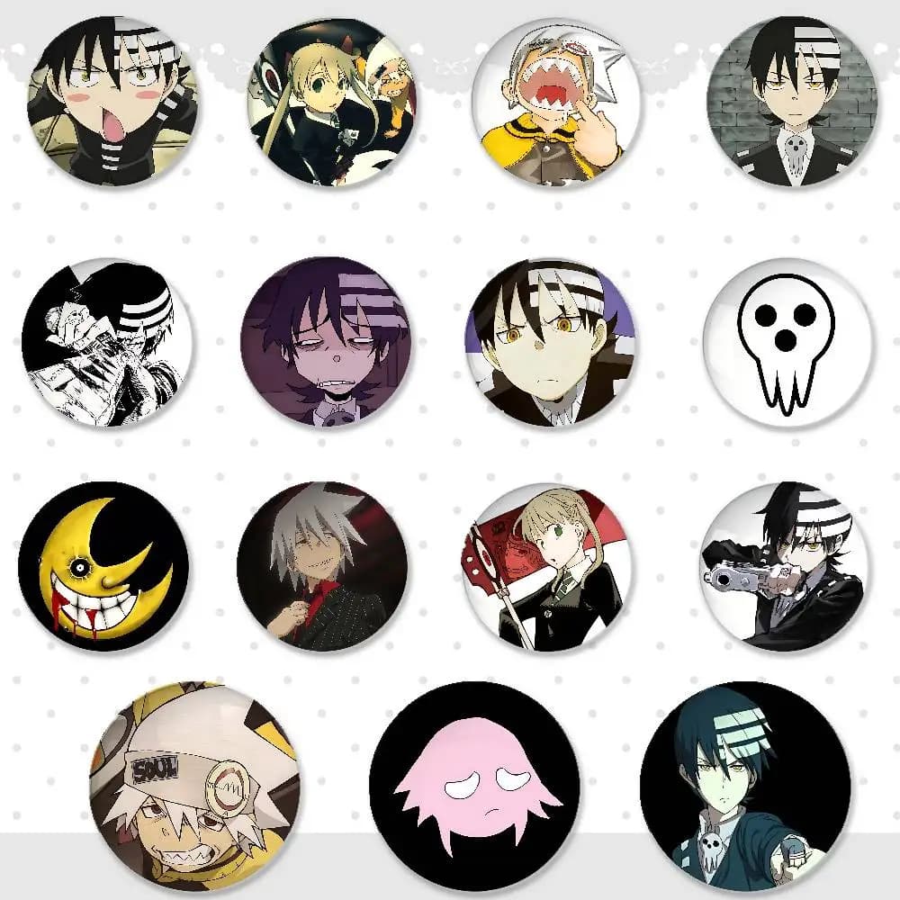 Distintivi Soul Eater in latta, spilla a bottone morbida, spilla in metallo, accessori personalizzati per gioielli, cappelli, borse, revers