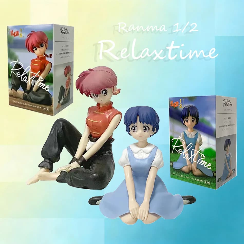 New 10CM Ranma 1/2 Relax Time Saotome Ranma Anime Figure Tendou Akane Action Figure Collectible Model Doll Toys Brithday Gift
