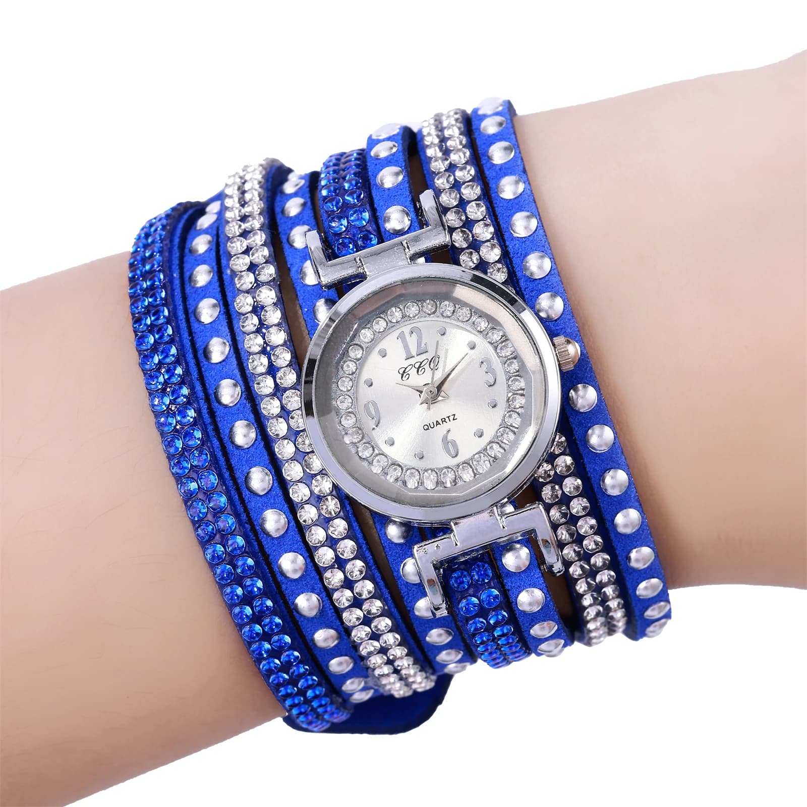 Women's Watch With Sparkling Rhinestones, Sparkling Diamond Wrist Watch, Fashionable Multicolored Strap Quartz Watch, Perfect Gift for