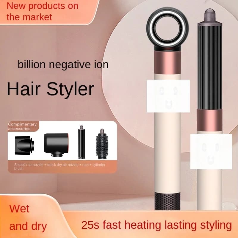 New 7-in-1 Multi-Function Hair Dryer Curling Iron Straightener Hot Air Comb Styling Kit Salon-like results at home haircurlers