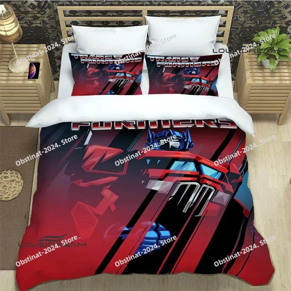 3d T-Transformers Cartoon Set biancheria da letto Copripiumino Completo Queen King Size Federa Letto Stampato Set Aldult Camera da letto per bambini Singolo Twin