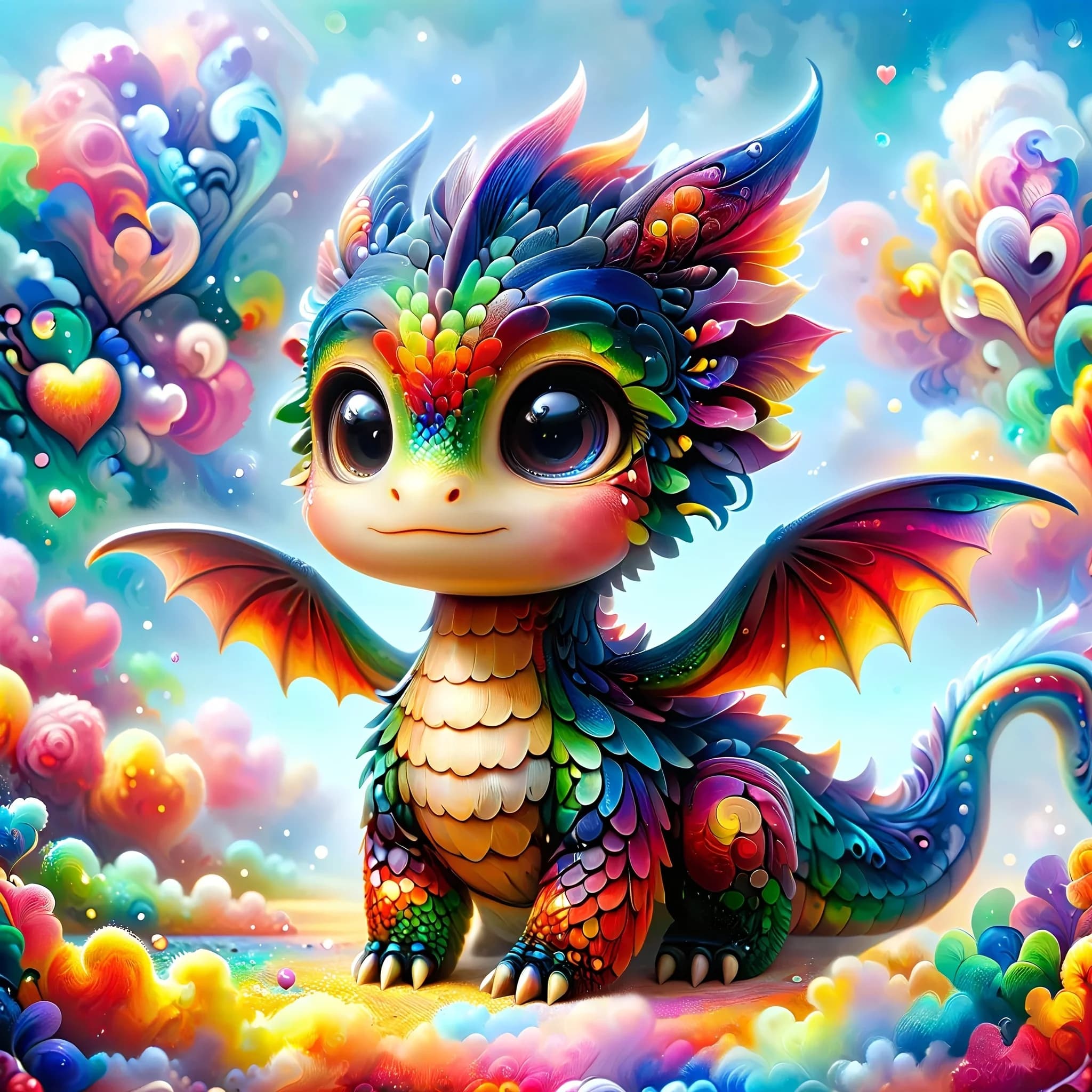 Diamond Painting Unframed Cute Little Dragon Handmade Diamond Painting Kit