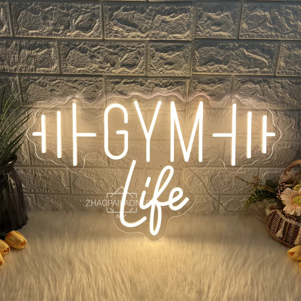 Neon design for gym with handlebars for wall decorations LED letters Neon light for fitness club Sport PALESTRA Room decorations Business lights at neon