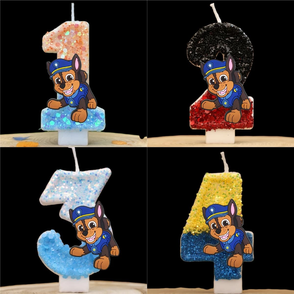 Paw Patrol Chase Candle Kids Birthday Cake Decoration Supplies Cute Cartoon Anime Figure Canine Party Accessories Supplies