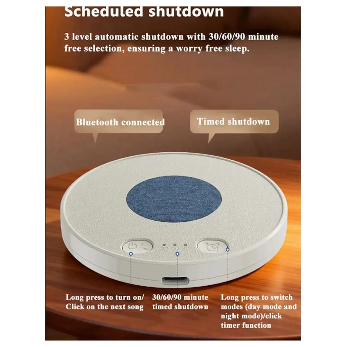 DTC5 Mini Sleeping Bluetooth Speaker Nature Sound White Noise Soundbar Music Player Ultra Thin Timed Shutdown Audio Pla B
